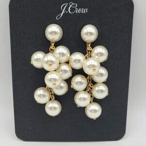 J Crew Faux Pearl Cluster Drop Earrings NWT! NEW!